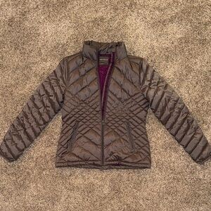 Women's Tek Gear Dark Brown/Grey Puffer Coat